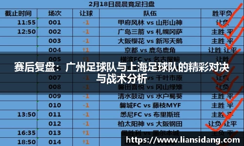 赛后复盘：广州足球队与上海足球队的精彩对决与战术分析